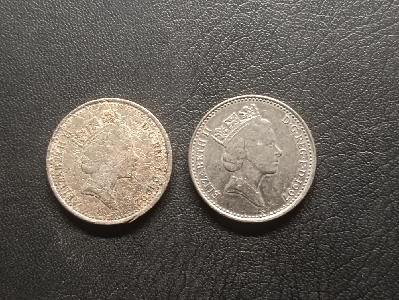 荟藏特别场次第五期——“社长的钢镚堆” 英国10便士狮子版两枚