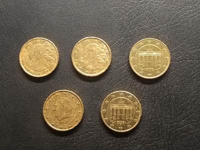 荟藏特别场次第五期——“社长的钢镚堆” 欧盟10分批量五枚，德国/意大利/比利时