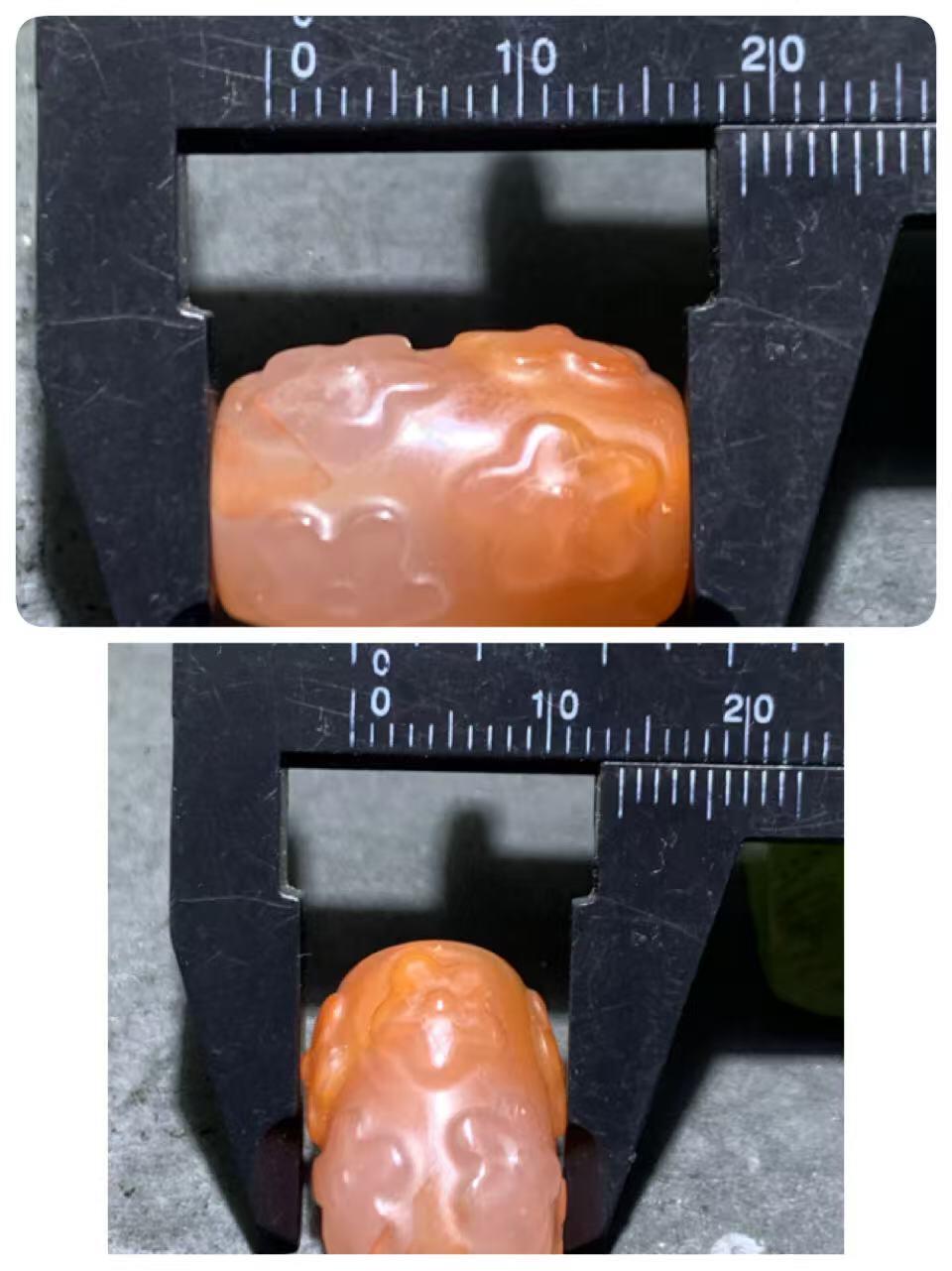 精美川料荔枝冻飘红南红玛瑙雕刻满花桶珠一个