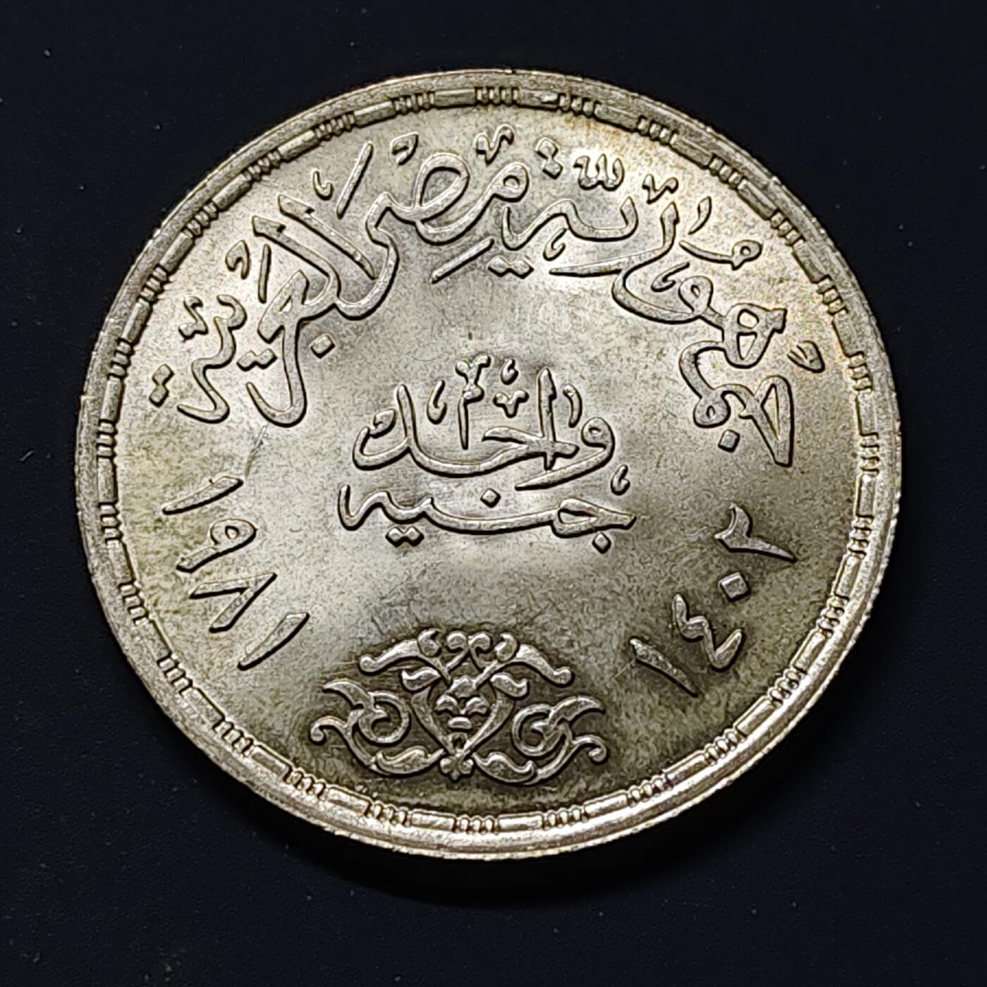 【全场包邮】纯粹捡漏拍509场 埃及1981年1镑工会成立25周年纪念银币【35毫米15克72%】