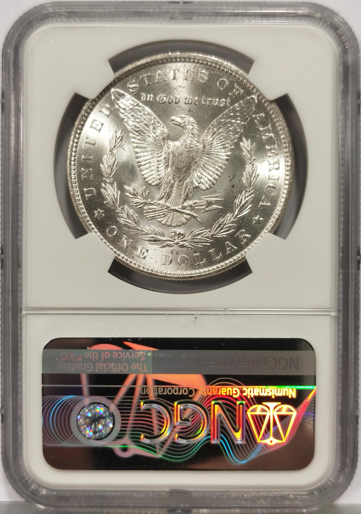 博洋堂世界钱币拍卖第163期（全场包邮） NGC MS66 美国1882 CC 摩根 稀有卡森厂 麦稀奇所见最高分 转光犀利 打制完美 银霜感十足 不可错过的极佳收藏品 一枚毕业