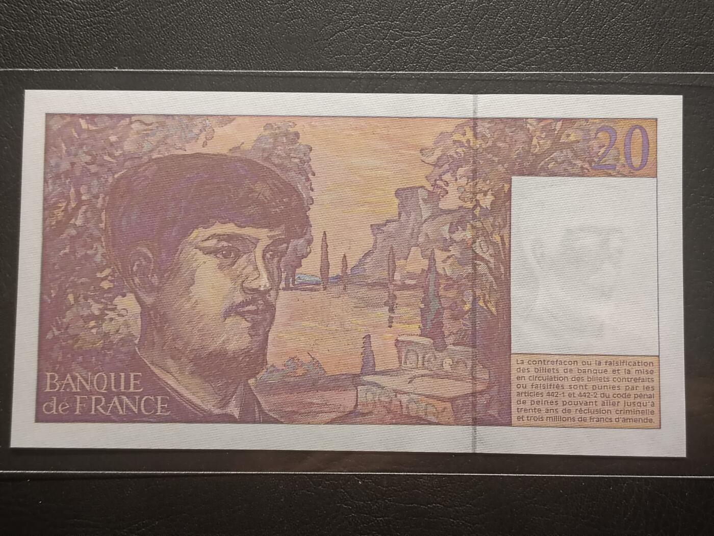 2026三月第一期，总218期 法国2000年“法兰西银行两百年”盖邮纪念钞UNC-，加盖3法郎“法兰西银行两百年”纪念邮票，稀有品种