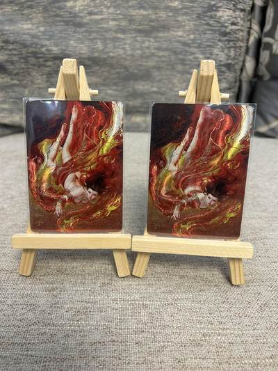 喜灰玩卡拍卖第五期，接拍品0佣金，欢迎送拍，释放现金流，让自己有资金可以购买更多喜欢的卡牌，让别的卡友能淘到更多心仪的卡牌 - 燎原 刷子老师绘 火灵仙子 折光一组