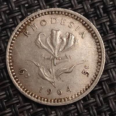 布加迪🐬～世界钱币(上海)🌾第 279 期 /  各国套币和散币 - 罗德西亚 1964年 5分