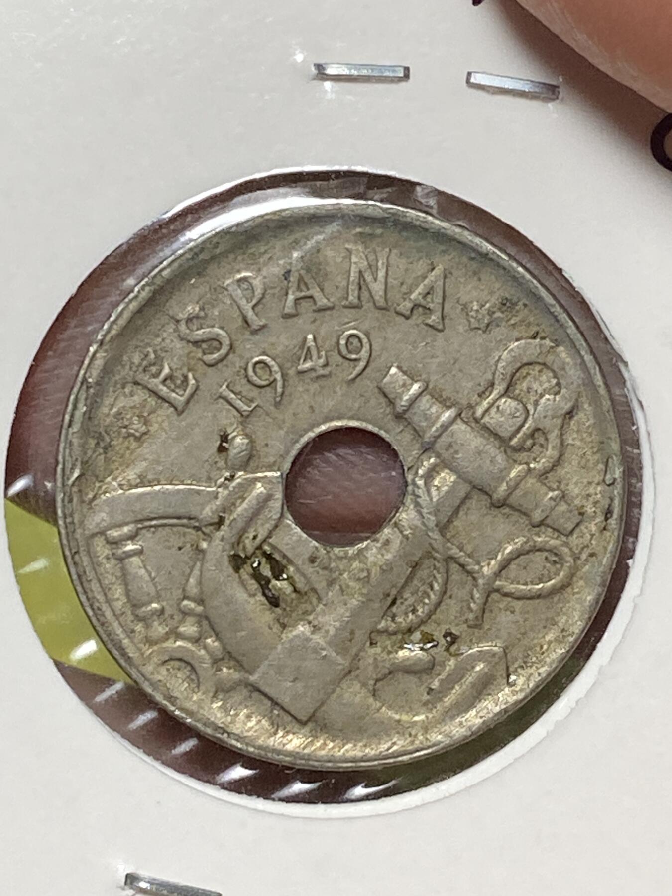 2026年第三十三场(总第二百零二场）外国精品纸夹币场(免佣金) 西班牙🇪🇸1949年50分(佛朗哥执政时期，箭头向上版)