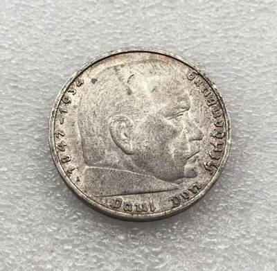 世界钱币专场拍卖 每周二开拍 - 1935年德国兴登堡万字5马克银币