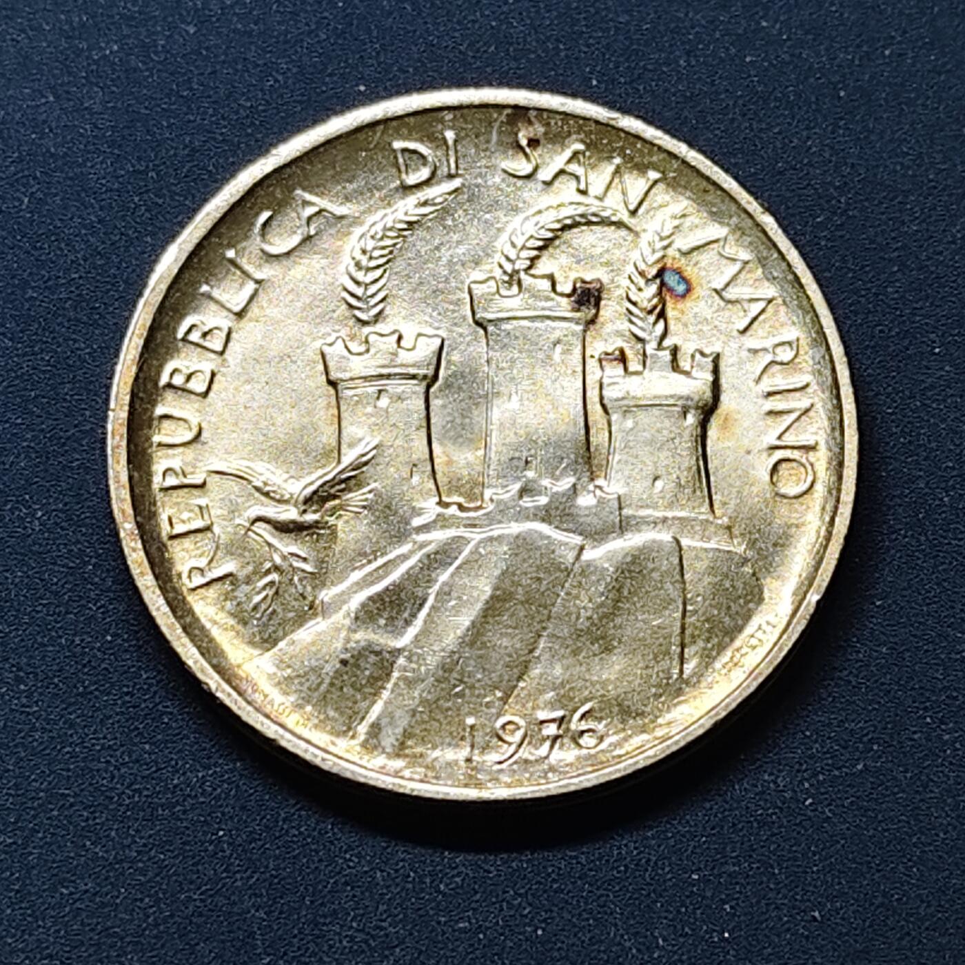 【全场包邮】纯粹捡漏拍508场 圣马力诺1976年500里拉社会保障纪念银币【29毫米11克83.5%】
