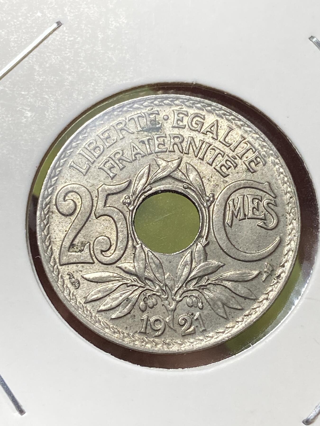 2026年第三十三场(总第二百零二场）外国精品纸夹币场(免佣金) 原光好品–法兰西第三共和国1921年25生丁