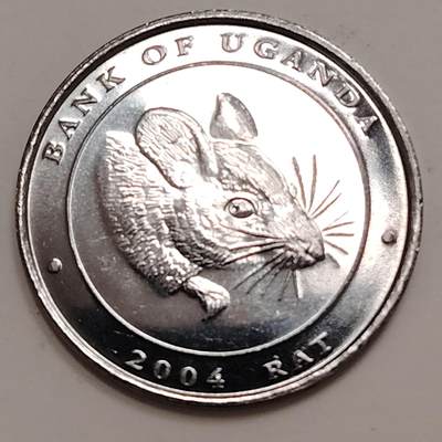 布加迪🐬～世界钱币(上海)🌾第 279 期 /  各国套币和散币 - 乌干达🇺🇬 2004年 100先令生肖币～鼠