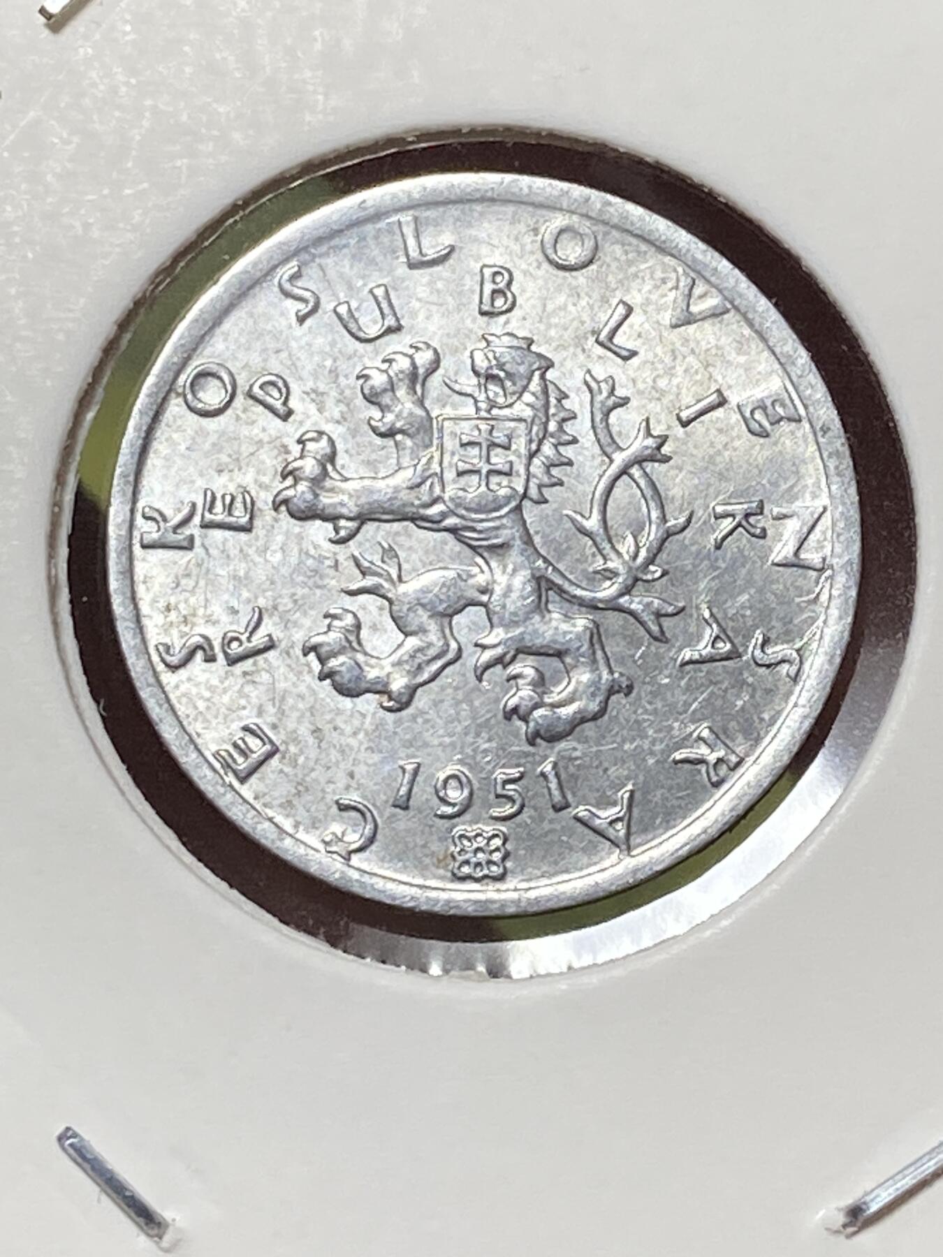 2026年第三十三场(总第二百零二场）外国精品纸夹币场(免佣金) 捷克斯洛伐克1951年50赫勒(二战前第二套第二版，铝材质版)