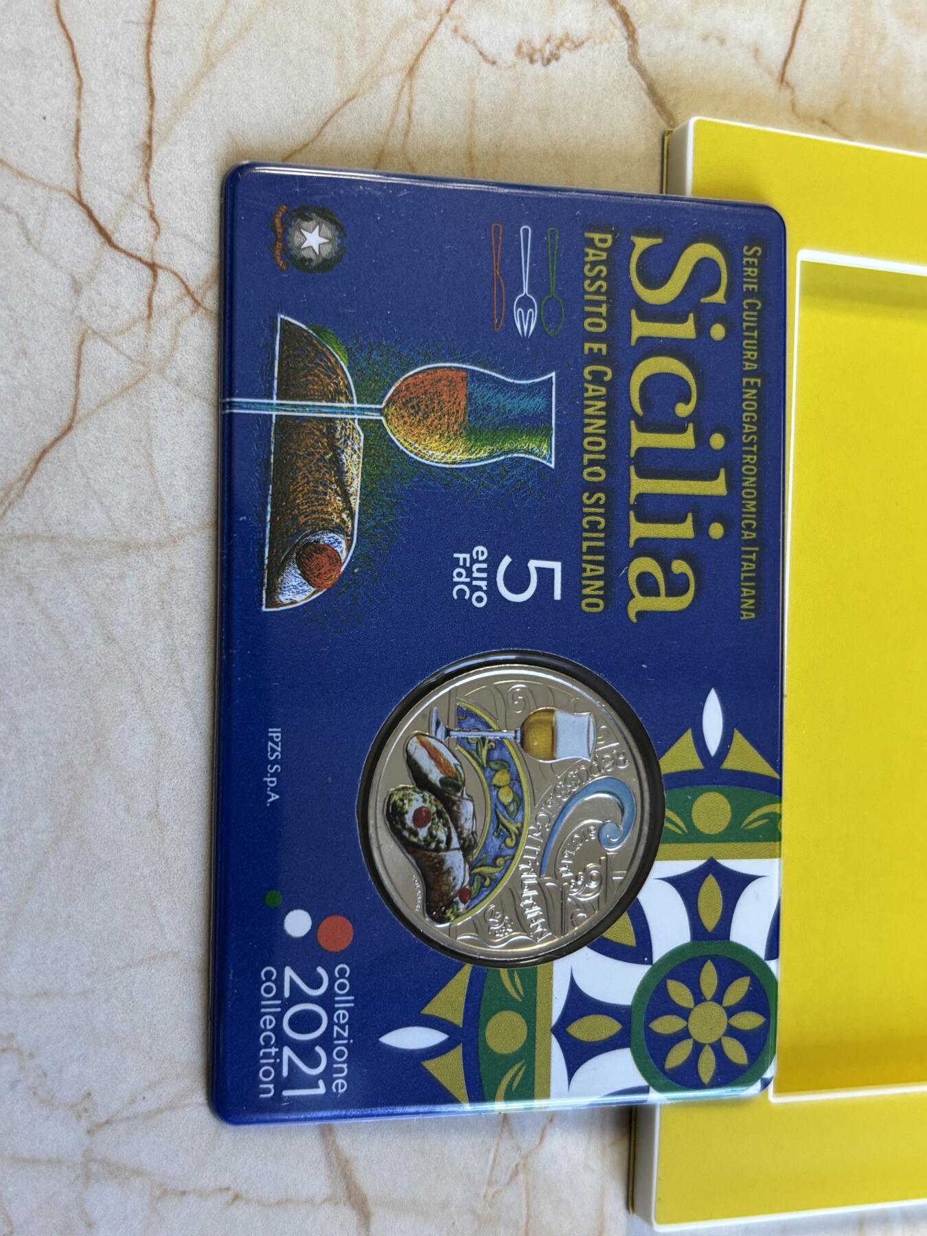 第192期拍卖 意大利2021年饮食文化系列3西西里岛美食纪念币