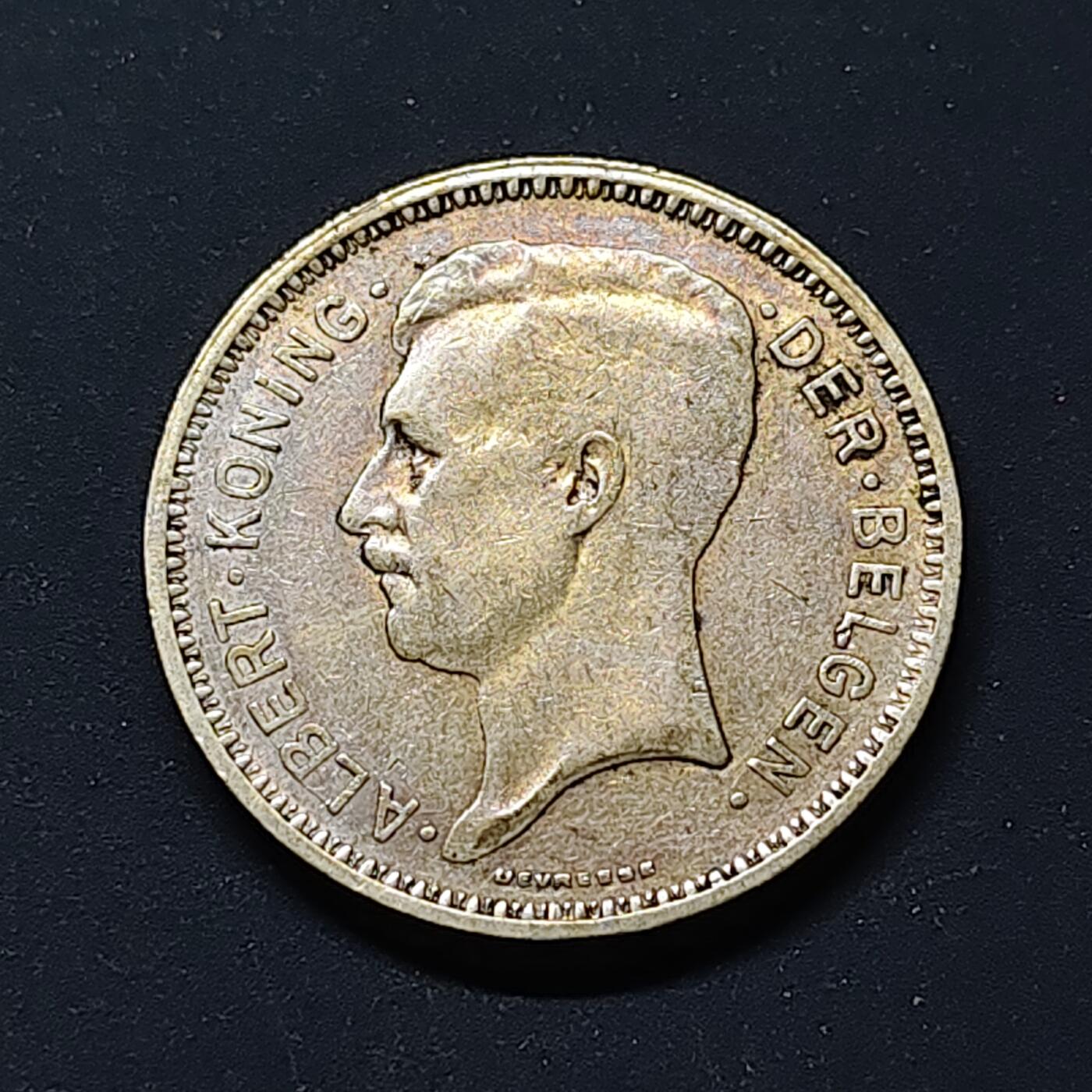 【全场包邮】纯粹捡漏拍508场 比利时1934年阿尔贝一世20法郎银币【28毫米11克68%】