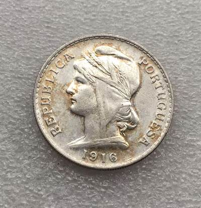 世界钱币专场拍卖 每周二开拍 - 1916年葡萄牙谷物女神50分银币