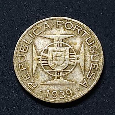 【全场包邮】纯粹捡漏拍508场 - 葡属圣多美和普林西比1939年2.5埃斯库多银币【20毫米3.5克65%】