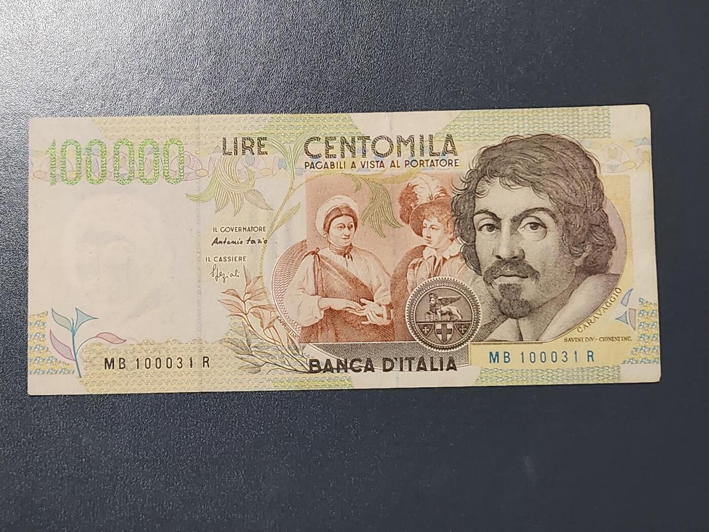 3月6号晚上8点 外国纸币自动截拍第35场 意大利100000签名2美品