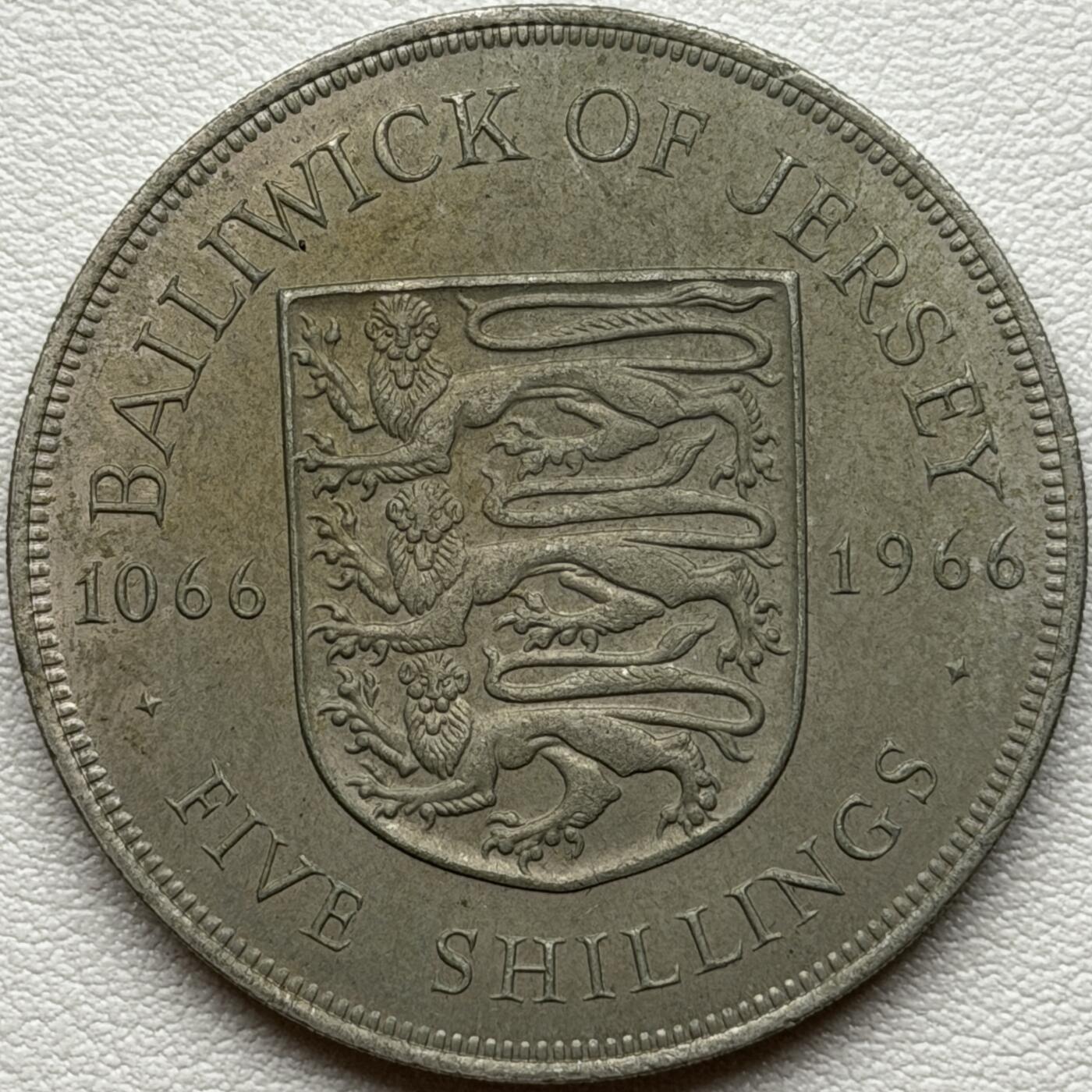 ＜星葵🌻钱币社＞硬币场·第71期·3月10日发货 泽西岛1966年黑斯廷斯战役900周年5先令克朗型纪念币