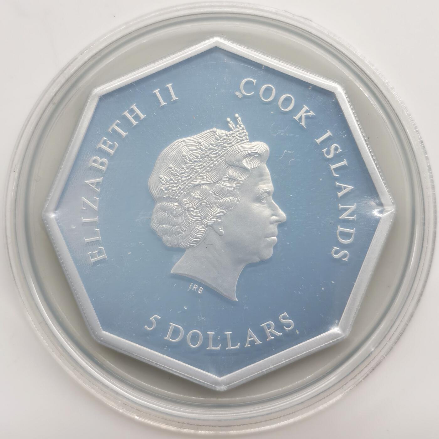 博洋堂世界钱币拍卖第163期（全场包邮） 库克2012年5元镶嵌水晶彩色精制银币 圣瓦伦丁 25克999银 发行量：5000