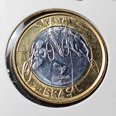 KK钱币收藏小铺   第402期 2月预留时间 周末发货 -  巴西1瑞斯双色币 纪念币