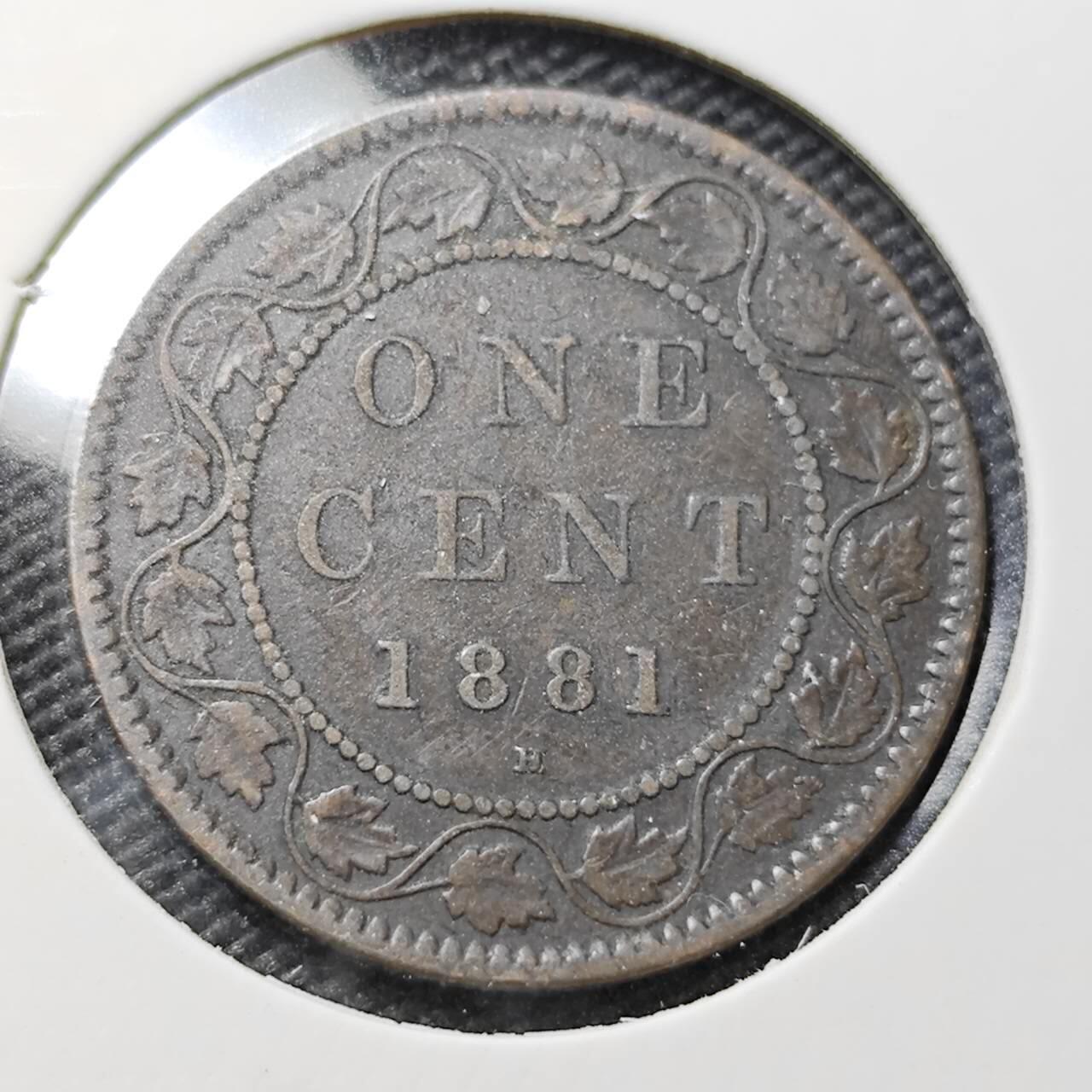 KK钱币收藏小铺   第402期 2月预留时间 周末发货  1881加拿大1分铜币