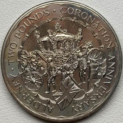 ＜星葵🌻钱币社＞硬币场·第71期·3月10日发货 - 奥尔德尼岛1993年女王加冕40周年2镑克朗型纪念币