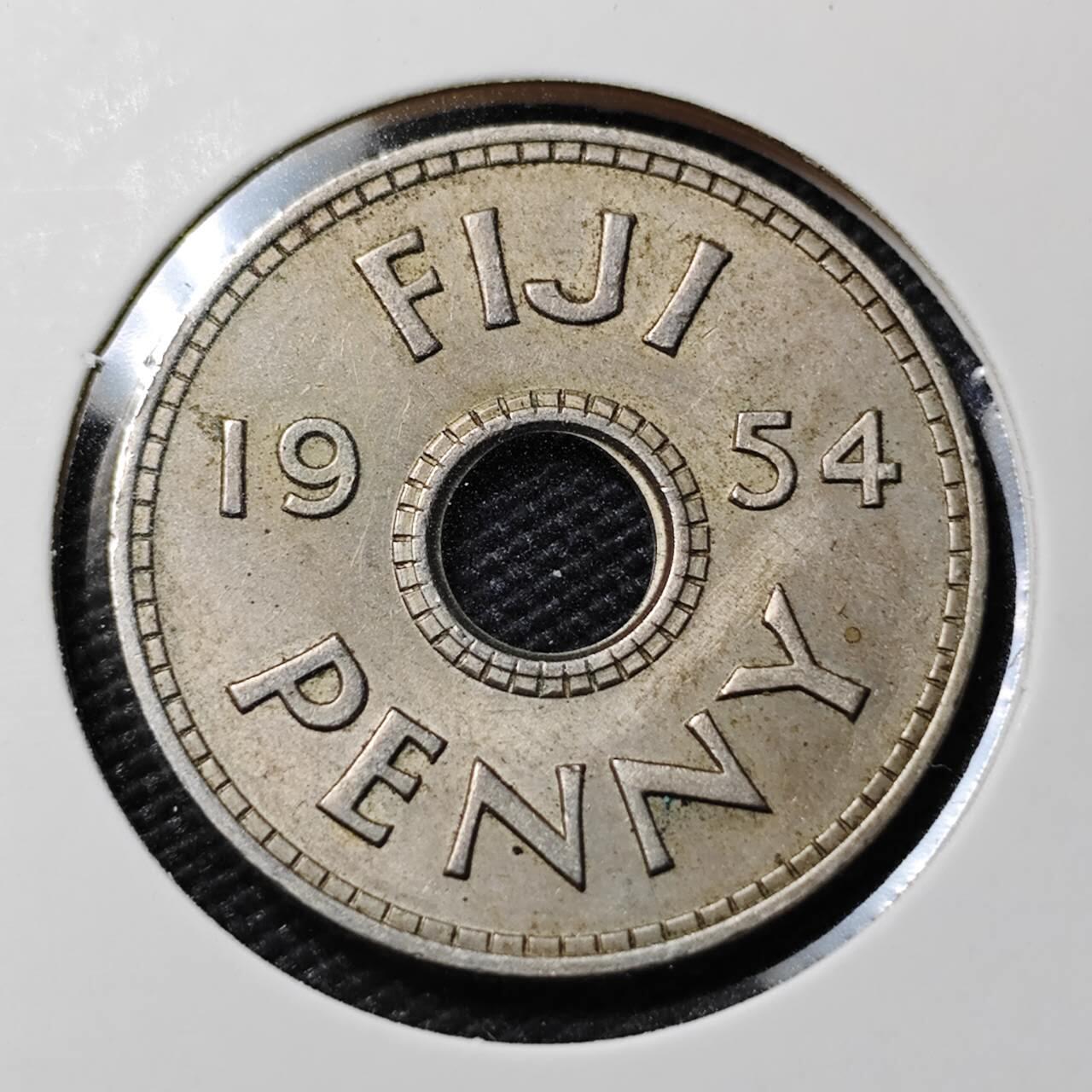 KK钱币收藏小铺   第402期 2月预留时间 周末发货  1954斐济1便士铜币