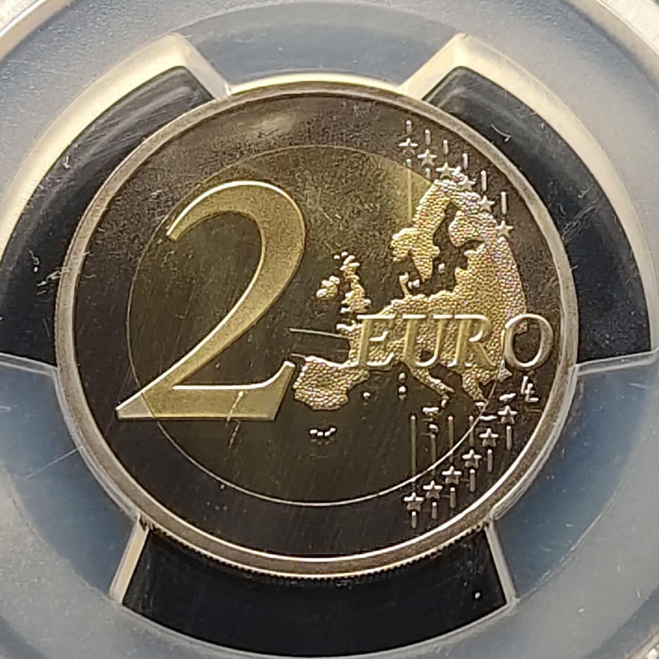 【全场包邮】纯粹捡漏拍509场 【收藏级】德国2008年2欧元州币系列汉堡联邦州圣米迦勒斯教堂F厂双色精制纪念币-PCGS PR67 DCAM（更高分仅3枚）