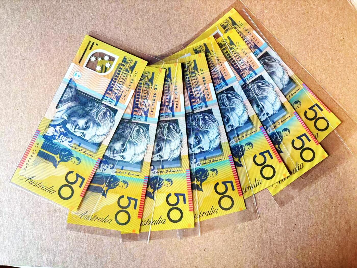  【Blue Auction】世界纸币精拍第791期——18级TOP拍卖/信誉/品质/专业/高效💫 【一组7张不同冠号】澳大利亚50元 全新UNC