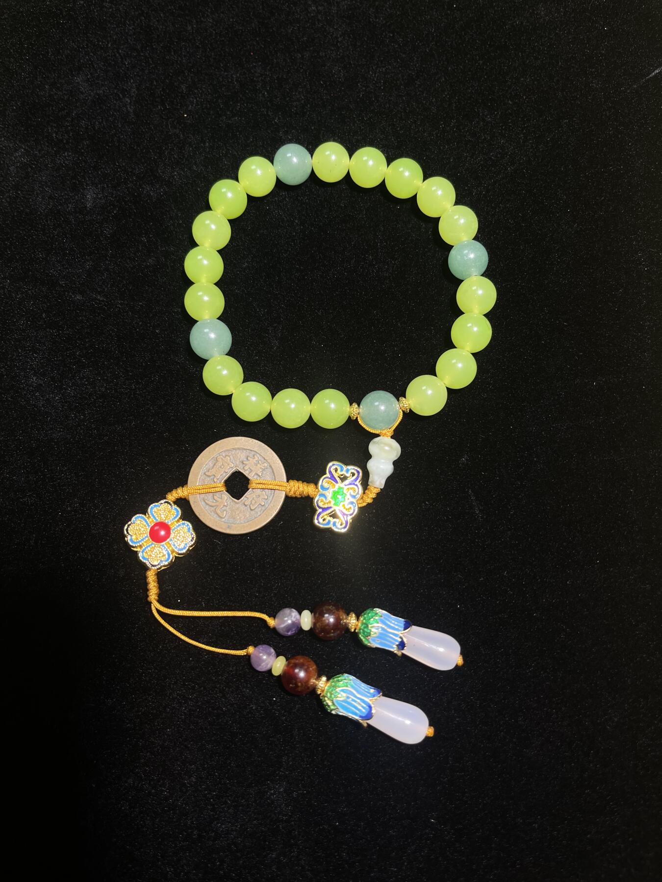 古钱币十八子手持念珠手串-祥符元宝