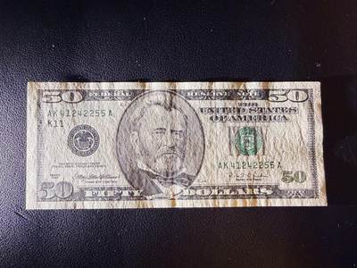 1996年首版大头50美元，品相如图，好品 1996年首版大头50美元，品相如图，好品