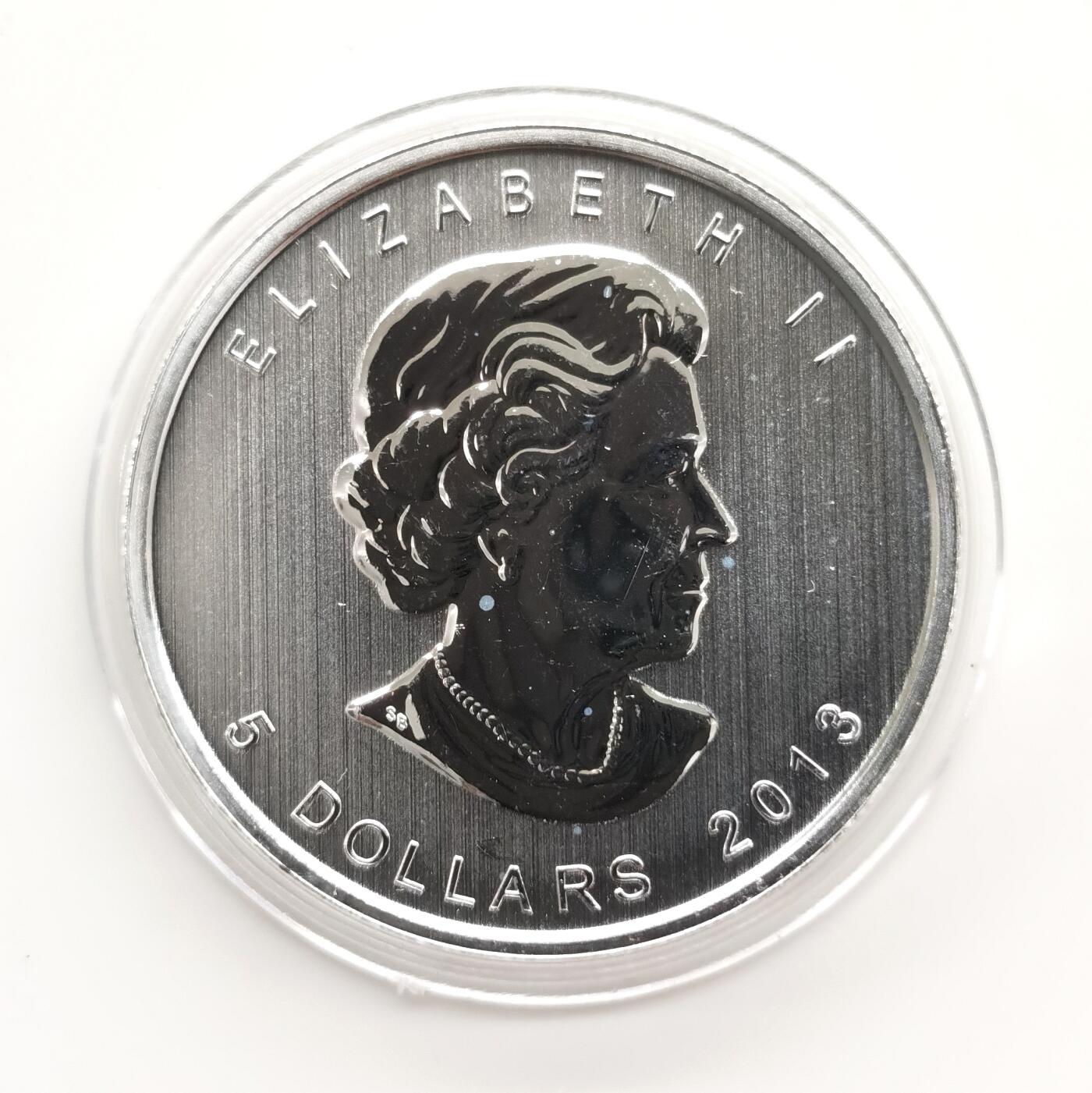 博洋堂世界钱币拍卖第163期（全场包邮） 加拿大2013年5元普制银币 枫叶-发行25周年 1盎司9999银