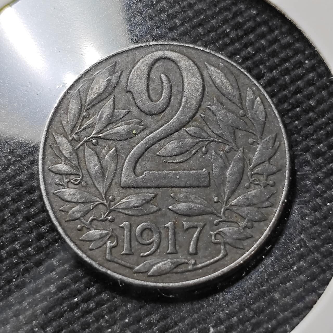 KK钱币收藏小铺   第401期 2月预留时间 周末发货  1917奥地利2格罗申铁币