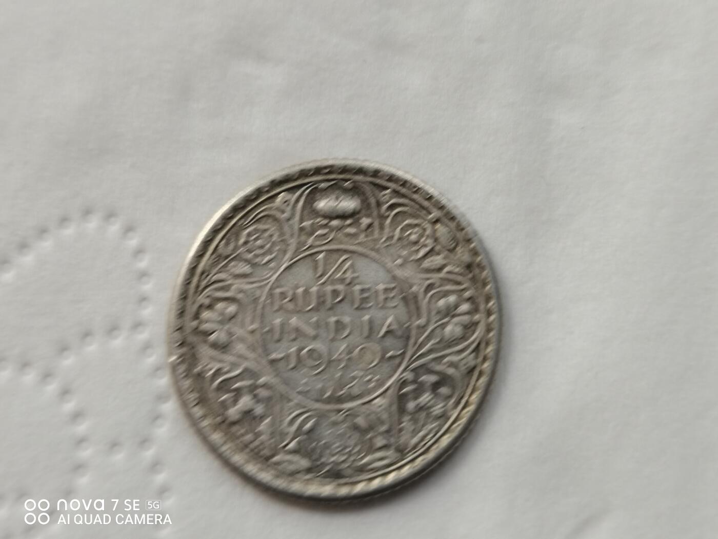 外国银币 40年印度1/4卢比银币