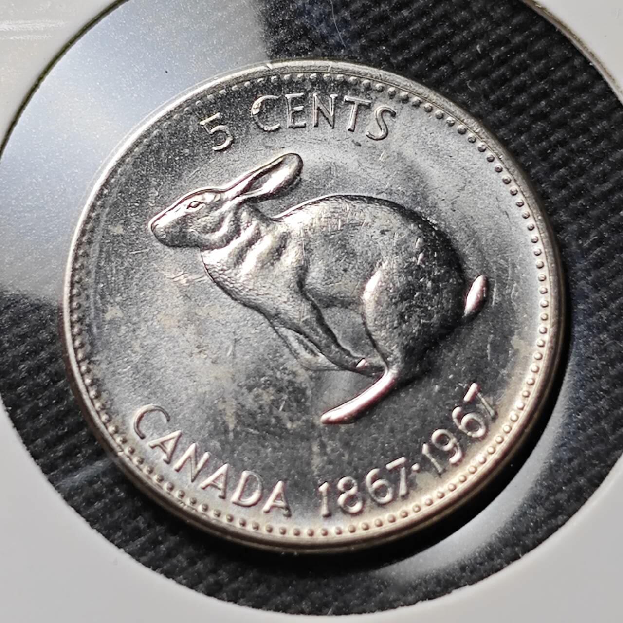 KK钱币收藏小铺   第401期 2月预留时间 周末发货  加拿大5分纪念币 