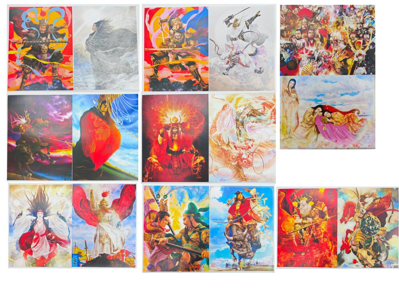 白泽拍卖卡牌手绘专场第33期（去岁千般皆如愿 今年万事定称心） 2024 人文之宝 众筹 装饰画16张+花木兰藏书票+文创部集体照（套老师亲签）