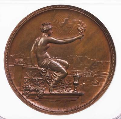 NGC-MS64BN 1895瑞士苏黎世射击节女神加厚大铜章 - NGC-MS64BN 1895瑞士苏黎世射击节女神加厚大铜章