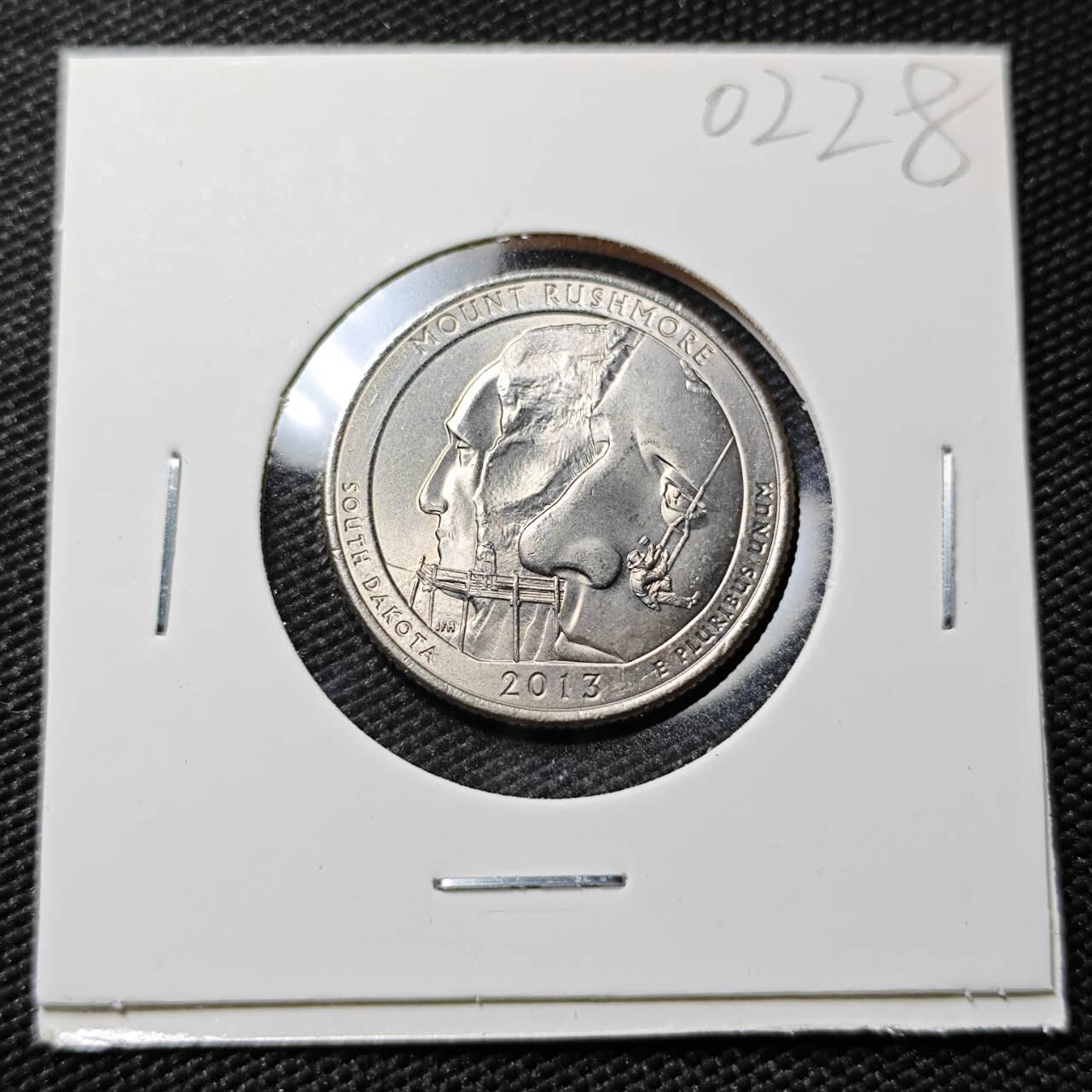 KK钱币收藏小铺   第402期 2月预留时间 周末发货  2013美国25分纪念币 好品