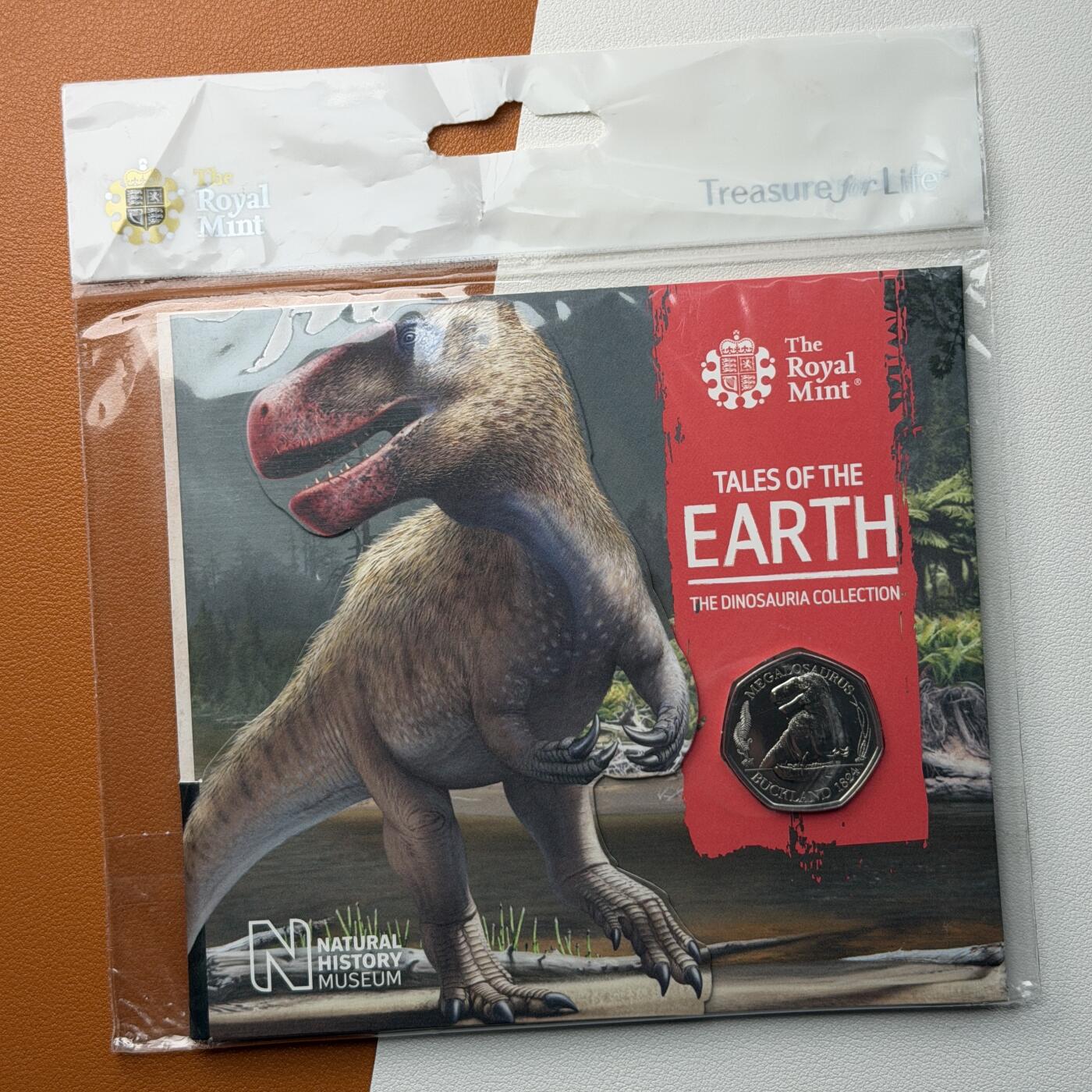 ＜星葵🌻钱币社＞硬币场·第71期·3月10日发货 英国2020年地球传说·巨齿龙卡装50便士纪念币