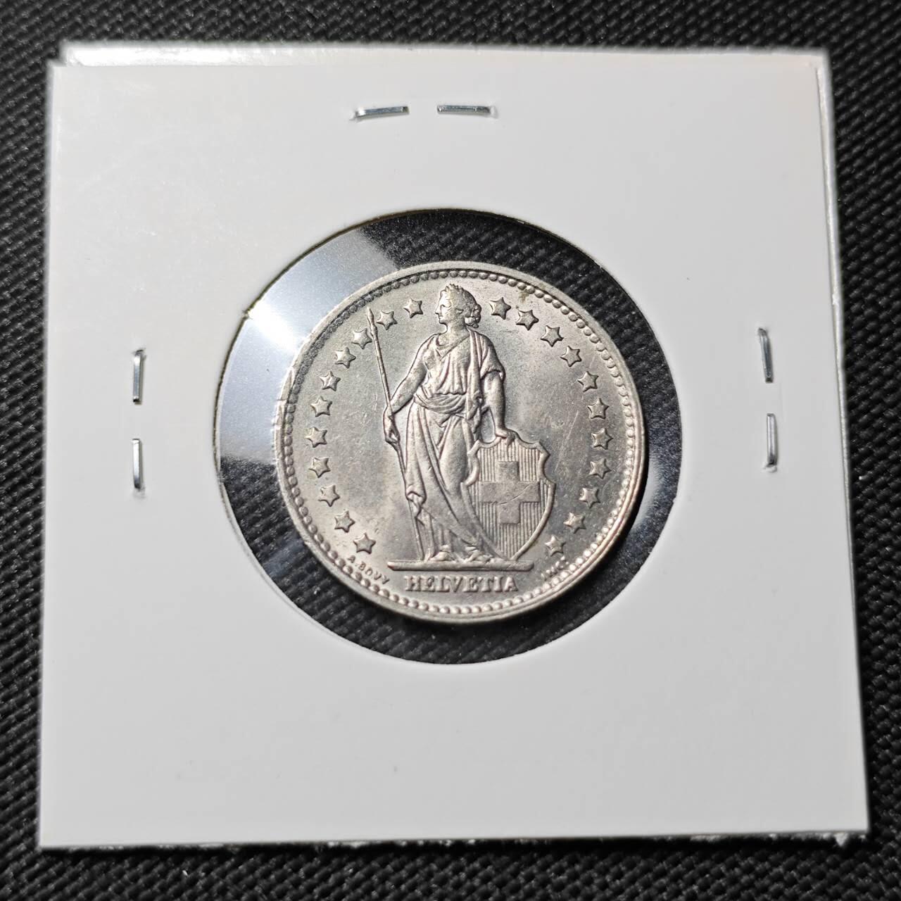 KK钱币收藏小铺   第401期 2月预留时间 周末发货  1970瑞士1法郎 好品