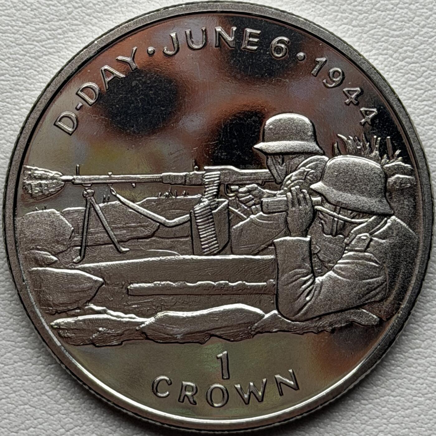＜星葵🌻钱币社＞硬币场·第71期·3月10日发货 马恩岛1994年诺曼底登陆50周年·德军机枪阵地克朗纪念币