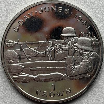 ＜星葵🌻钱币社＞硬币场·第71期·3月10日发货 - 马恩岛1994年诺曼底登陆50周年·德军机枪阵地克朗纪念币