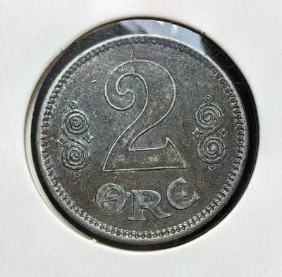 外国优质老铜币银币苏联纪念章，每周六晚九点倒数截拍，满百包邮可寄存，持续收拍 - 丹麦1918年2欧尔铁币，属克里斯蒂安十世时期。一战中丹麦中立但铜料匮乏，改铸铁币应急，此币是战时物资短缺、货币材质替代的实物见证，反映了丹麦一战时期的经济困境