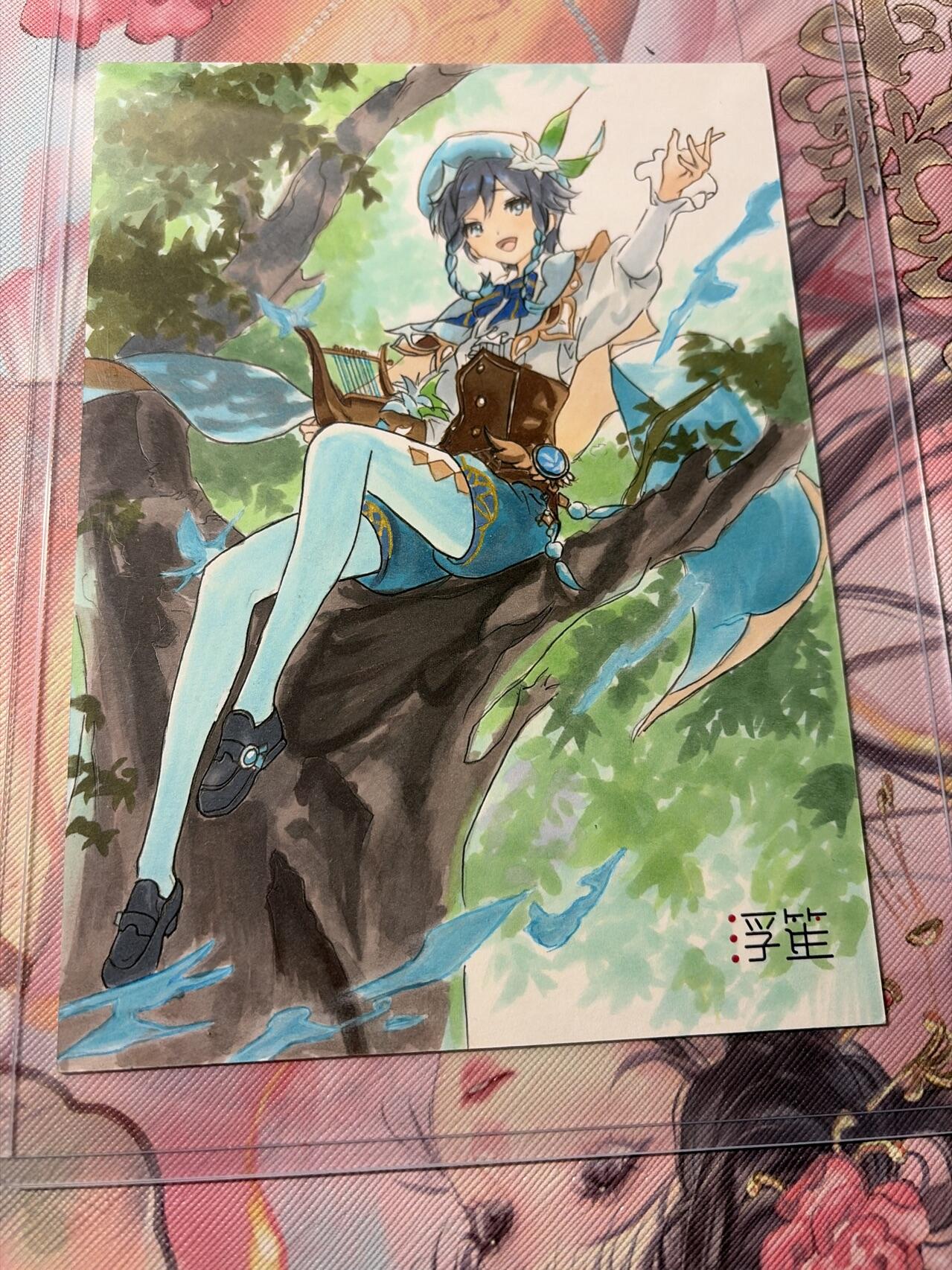 麦趣喜第三场 手绘专场 (3月13号周五晚上23点截拍，专注买家市场，福利拉满)  浮笙工作室 B6大小动漫手绘 带硬壳保护夹 125MM*176MM