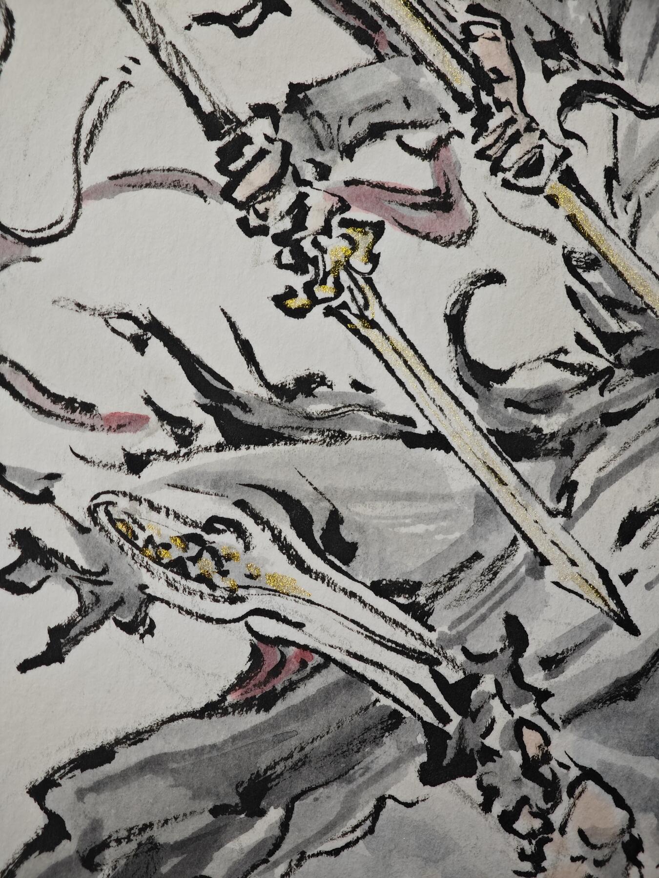 白泽拍卖卡牌手绘专场第33期（去岁千般皆如愿 今年万事定称心） 2025 沈鑫手绘画 哪吒 A4  沈鑫亲签