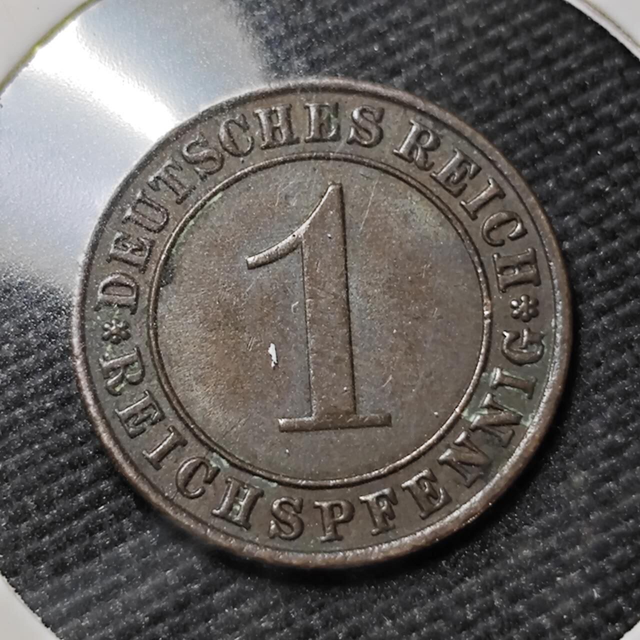 KK钱币收藏小铺   第401期 2月预留时间 周末发货  1930德国1芬尼铜币