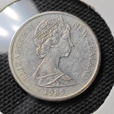 KK钱币收藏小铺   第401期 2月预留时间 周末发货 -  1985新西兰5分 浅雕版