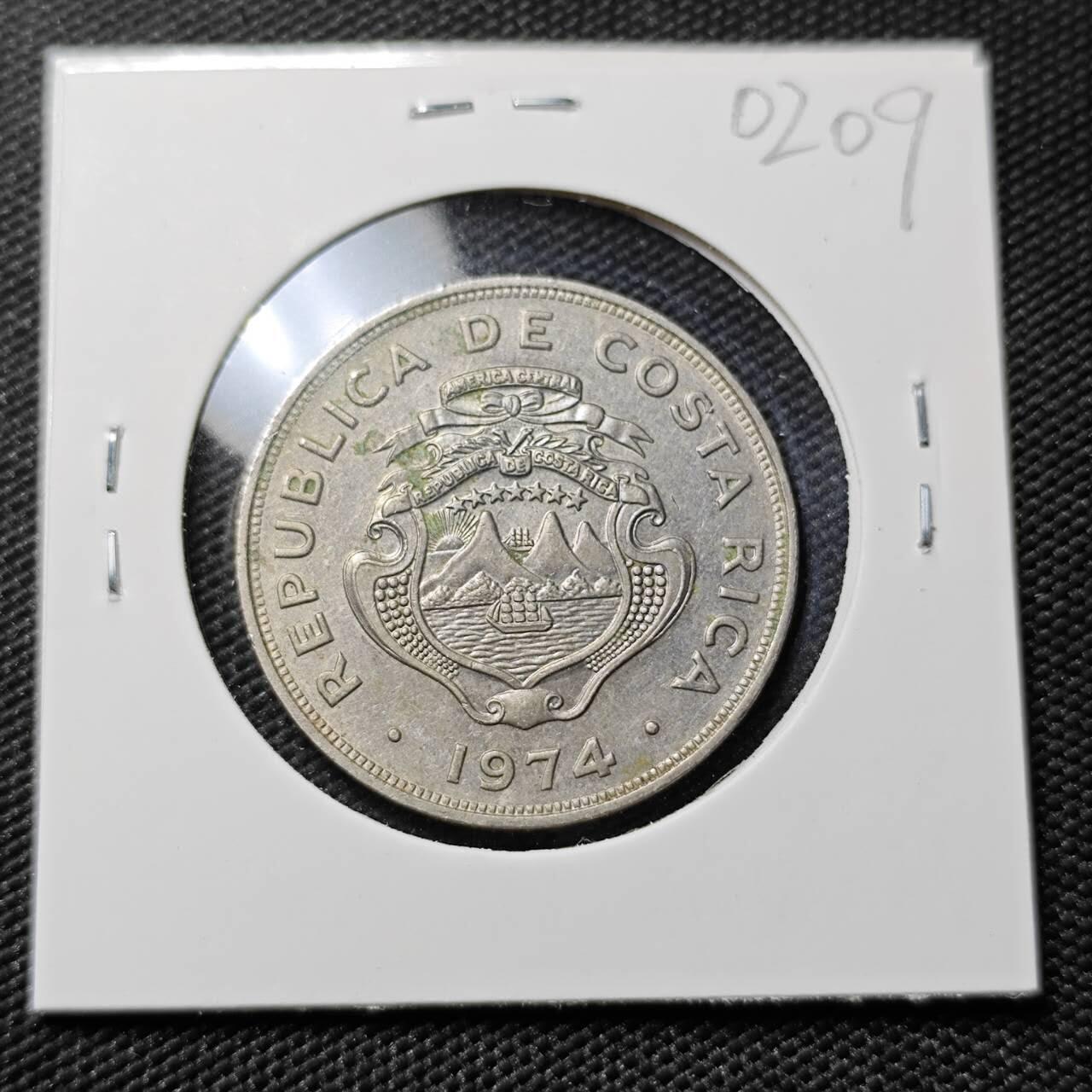 KK钱币收藏小铺   第402期 2月预留时间 周末发货  1974哥斯达黎加1科朗