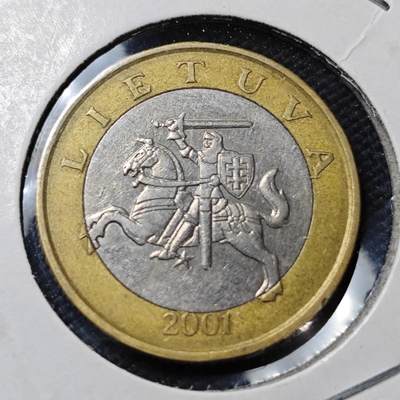 KK钱币收藏小铺   第402期 2月预留时间 周末发货 -  立陶宛2立特双色币