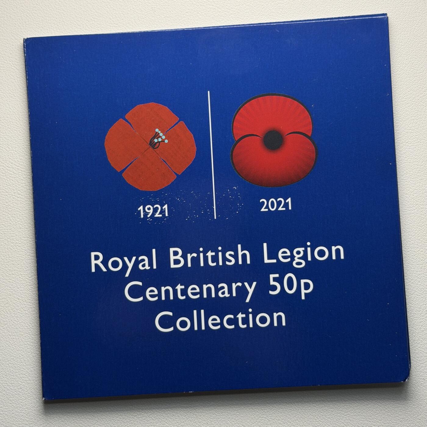 ＜星葵🌻钱币社＞硬币场·第71期·3月10日发货 泽西岛2021年英国皇家军团百年庆典卡装50便士彩色纪念套币