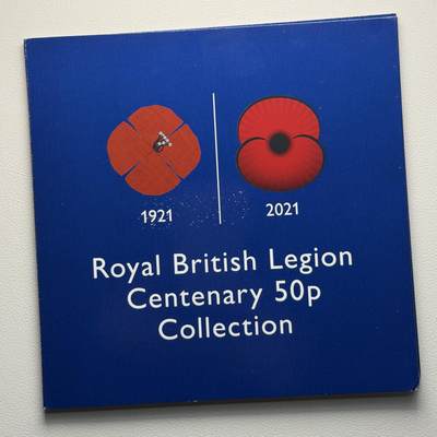 ＜星葵🌻钱币社＞硬币场·第71期·3月10日发货 - 泽西岛2021年英国皇家军团百年庆典卡装50便士彩色纪念套币