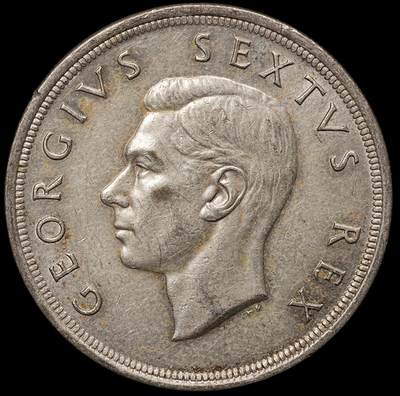 修遠堂世界钱币第106期，请看参拍说明 - 1952年南非-开普敦发现300周年5先令大银币 28.29g，50%银